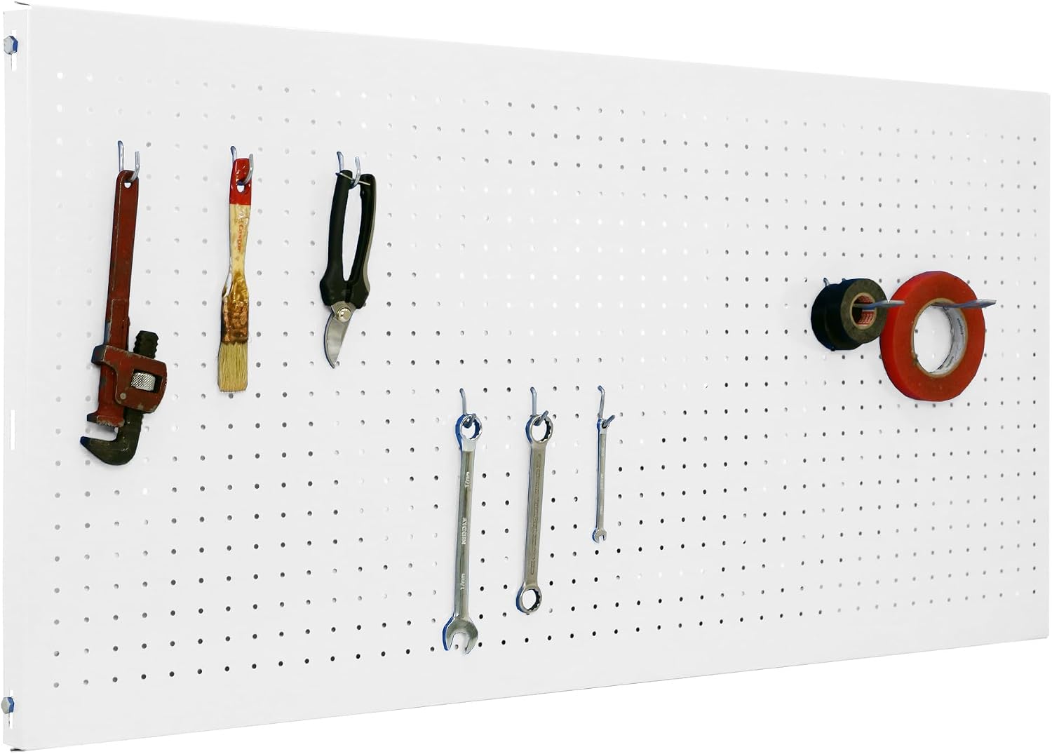 Simon Rack Organizador Herramientas Pared, Incluye 8 Ganchos, 1500x600 mm, Blanco - Simonwork