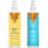 Valquer Pack Sunscreen Body and Hair | Body Cream SPF 50 300 ml and Hair Protector 300 ml | UVA and UVB Protection | Water Re