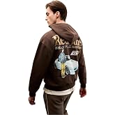 DeFacto Pamuklu Initial D Boxy Fit Kap&uuml;şonlu Baskılı Kalın Sweatshirt Kumaşı Sweatshirt F9760AX26SP