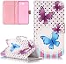 Produktbild ISENPENK Samsung Galaxy J3(2017) Handy Lederhülle Für Samsung Galaxy J3(2017) Klapp Hülle Leder Muster [Schmetterling] Original Magnet Bookstyle Flip Cover Wallet,Tasche Mit Gürtelclip Leder PU Lederhülle Schale Standfunktion Etui Schutzhülle Credit Card Slots Case Schutzhülle