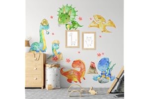 kina - R00616 Autocollants Muraux Enfant écologique et hypoallergénique Effet Tissu Doux Repositionnables Dinosaures Décoration Bébé Nouveau Pépinière Adhésif Papier Peint - Mesure 120x30 cm