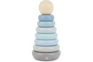 Bieco Stapeltorn Baby Trä | 19 cm | Stapelleksak från 1 år | Stapelringar Baby Trä