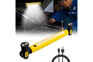 Napatyre Rechargeable LED Work Light, 2400LM 4400mAh Bright Magnetic Underhood Mechanic Light with Hooks & Rotating Magnetic Base for Car Repair, Garage, Workshop, Emergency