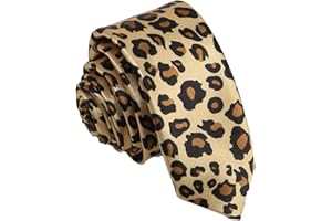 DVOFU Leopard Pattern Festival Tie Mens Casual Novelty Stylish Unique Party Prom Tie Stylish Print Accessories for Parties Theme Events and Daily Wear