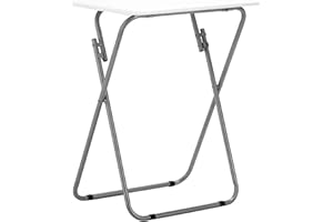 Premier Housewares Folding Camping Table - Foldable Outdoor Table for Drink Coffee - Lightweight Small Picnic Table for Camp - White Collapsible Kitchen Work Table