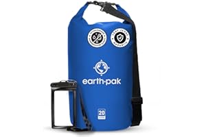 ‎EARTH PAK Earth Pak – Wasserdichter Packsack mit Schultergurt und wasserfester Handyhülle – Ideale Rolltop Tasche beim Kajak Fahren, Wandern, Camping, Angeln, Bootfahren und Rafting