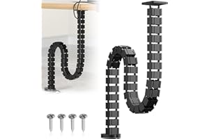 KOVSGQ Colonne Vertebrale Cable Management Guide-Câbles Carré Gaine Cable De Bureaux à Hauteur Réglable Et Fixe 125mm Slim Line Guide-Câbles Carré pour Bureaux Réglables en Hauteur (Noir)