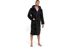 Snuggaroo Mens Soft Fleece Hooded Dressing Gown