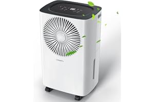 CONOPU Deumidificatore Portatile 12 litri/giorno, Scarico Continuo, Deumidificazione Automatica, Modalità Sonno, Timer 24 Ore, Deumidificatore Casa Muffa, per un'Esperienza Confortevole e Asciutta