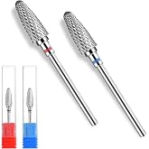 Gjinxi 2PCS 3/32" Tungsten Steel Nail Burr Cuticle Drill Bit Sanding Heads Nail File Nail Drill Bit for Gel Acrylic Nail Remo