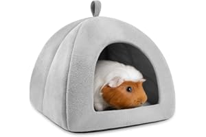Tierecare Guinea Pig Bed - Fleece Small Animal Hideout Washable House Cave for Guinea Pig Chinchilla Hamsters Hedgehog Pink