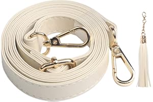 BEAULEGAN Crossbody Bag Strap - Microfiber Leather - Replacement for Handbag/Purse, Adjustable 150cm Long 2cm Wide (Ivory/Gold)