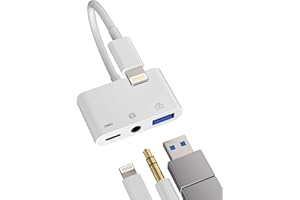 ZOYUZAN Adattatore Lightning USB 3,5 Cuffie Ricarica Rapida Cavo Aux per Apple Iphone 14 13 12 per iPad Auricolari Jack Cuffiette Accessori Chiavetta Mouse Scaricare Foto OTG Caricatore Spinotto Sdoppiatore