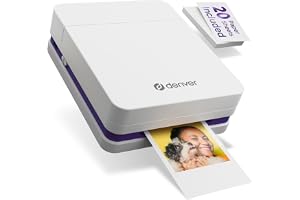 Denver MCP-6010 Mini Fotodrucker für Smartphone, mobiler Farbdrucker mit Bluetooth 5.2, 60