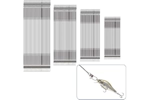 Skytowards 100 PCS Cable del Líder de Pesca Alambre de Acero Inoxidable para Pescar en Agua Salada y Dulce (15/20/25/30CM, Negro)