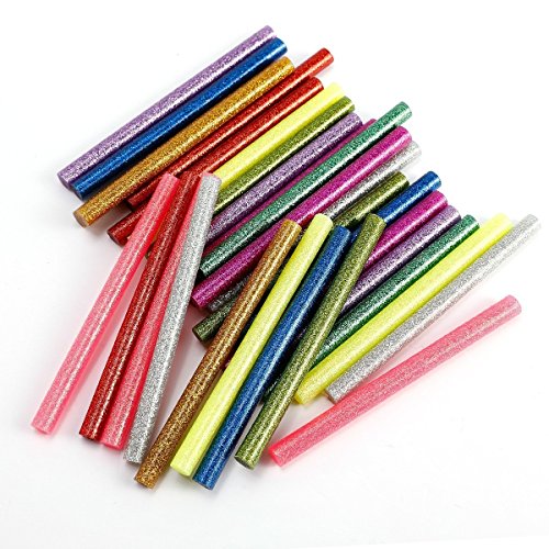meetory Hot Klebestifte für Hobby DIY Projekte, Holz-Heißklebepistole 7 MM X 10 cm 30 Stück Colorful