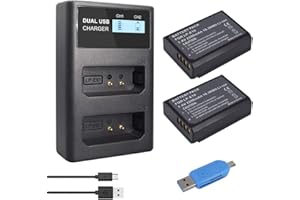 CITYORK 2er Pack LP-E10 Ersatzakku und Dual USB Ladegerät LCD-Display für Canon EOS Rebel T3, T5, T6, Kuss X50, Kuss X70, EOS 1100D, EOS 1200D, EOS 1300D Digitalkamera