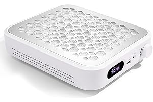 CHRISTINE SHELLY Nail Dust Collector, Rechargeable Dust Vacuum Vent with Reusable Filter Extractor Fan Powerful Suction Wireless Manicure Machine for Professional Nails Drilling Polishing Salon