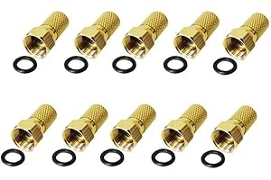 Premium X 10x F-Stecker 8 mm mit Gummidichtring für Koaxialkabel Antennenkabel Koax Kabel