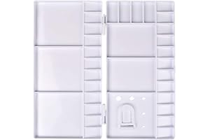 CHENGZI Faltbare Aquarellpalette aus Kunststoff, mit Daumenloch, 33 Mulden, für Aquarell, Gouache, Acryl und Ölfarbe