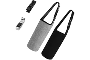 HJIAMA 2 Pezzi Termica per Bottiglie, 500 ml Porta Bottiglia Termico, Tracolla Regolabile Portabottiglie Termico, per Tazza Thermos, Tazza per Acqua, Tazza per Tè e Latte
