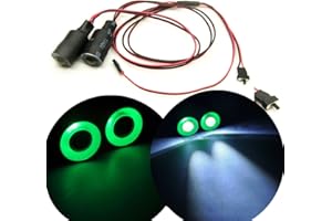 ‎AXSPEED 17mm 2 Leds Angel Eyes Light Licht Scheinwerfer/Rücklicht für 1:10 RC Crawler Car (Grün + Weiß)