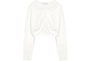 Bolerose Chicas Manga Larga Floral Encaje Bolero Niñas Cárdigan