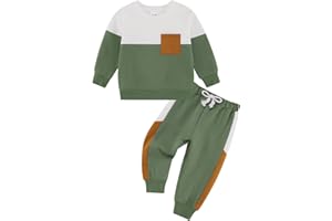 URMAGIC Toddler Baby Boy Kleidung Set Lange ärmel Kostüme für Jungen Taschen Contrast Color Sweatshirt und Hose Ein Kostüm für Den Herbstwald