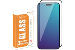 OpenTech® Military-Grade Gorilla Tempered Glass for iPhone 15 / iPhone 16 with Edge to Edge Coverage - Case Friendly Screen P
