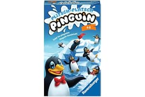Ravensburger 23461 - Plitsch Platsch pingvin, presentspel för 1-4 spelare, barnspel från 4 år, kompakt format, resespel