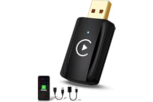 MSXTTLY Carplay Wireless Stick U2C-AIR 3.0, Mini Wireless Carplay Adapter for Cars, 5GHz WiFi USB C/A, Black