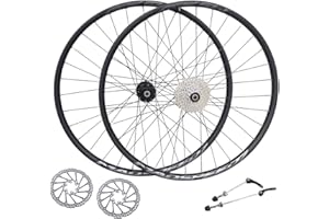 Madspeed7 QR 29" 29er (ETRTO 622x20) MTB Mountain Bike Disc Brake Wheel Set + 8 speed cassette (11-32t) + 160mm Disc Rotors - Taiwan Sealed Bearings Hubs (Very Smooth Hubs) - Double Wall - 32x Spokes