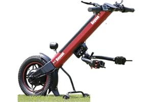 PEAKMETER GMtes 2021 350W Rollstuhlzuggerät Rollstuhl Zuggerät, Power Handcycle/Handbike, Elektrisch Rollstuhl Schubgerät, Elektrorollstuhl Umrüstsatz mit Frontleuchte, 36V 11.6AH Batterie