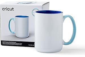 Cricut biseauté en céramique vierge | Océan | 425 ml (15 oz) | 1 x tasse de sublimation à l'encre infusible | Pour une utilisation avec toutes les machines de coupe Cricut