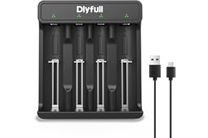 Dlyfull 18650 Battery Charger Rechargeable Batteries Charger for 3.7V Li-ion 26650 21700 16340(123A) 20700 18500 10340 10440 14500 17335 17670 Lithium Battery Charger 5V/2A Fast Charging