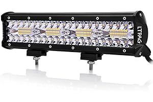 LTPAG Faro Trabajo LED Focos de Coche 12V 24V 12’’ 240W Faros Led Tractor IP68 Impermeable Off-Road Foco de Trabajo LED para Moto SUV ATV Tractor Camión Barco