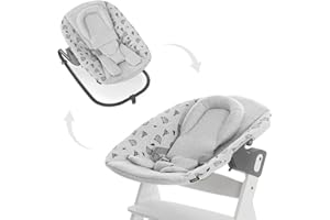 Hauck Sdraietta Neonato Newborn Bouncer Premium - Per Seggioloni Alpha+ e Beta+ - Sdraietta Neonati 0-9 Mesi, Funzione Dondolo e Reclinabile - Grigio