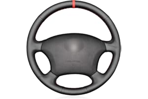 MEWANT Housse de volant en cuir pour Toyota Land Cruiser Prado 120 2004-2009 Land Cruiser 1995-2007 Tacoma 2005-2011 / 4Runner 2003-2009 / Hilux 2009-2011