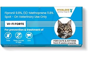Vivaldis Vifi Forte - Spot On for Cats & Kittens,Ticks & Flea Prevention, Monthly Treatment from Chewing Lice, Anti-tick Solution (0.5ml)