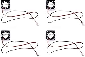 JZK 4STK 25x25x7 mm DC 5V Mini-Kühllüfter 25 mm mit 2-poligem Stecker, 9800 U/min, 0.08 A, 2507 Gleitlager kleiner bürstenloser DC-Lüfter 2.5 cm für Entwicklungsplatine, Grafikkarte, 3D-Druckerlüfter