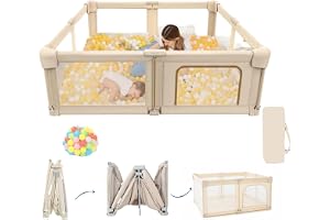 TAESTAR Foldable Baby Playpen Quick Setup 70CM Tall Playard for Toddler | Play area 180x150cm collapsible mesh fence anti-slip feet Portable indoor outdoor travel use CE certified carry bag included