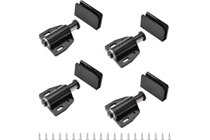 UFURMATE Fermetures magnétiques pour porte en verre, lot de 4 loquets à ouverture par pression pour porte en verre unique avec loquet tactile magnétique et serrage réglable pour armoire, convient pour