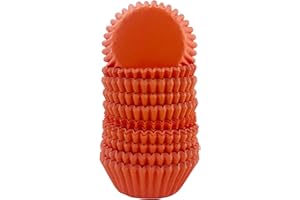 Miss Bakery's House® Mini moules à muffins - papier - Ø 32 mm x 20 mm - orange - 200 pièces - pâtisserie - confiserie - caissettes pour cupcakes et sucreries - petits fours
