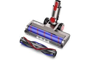 FLYLINKTECH Brush Head Replacement Compatible with Dyson V7 / V8 / V10 / V11 / V15, Flexible 180° Swivel Dyson Parts with 4 Led Headlamps and 2 Replacement Rollers