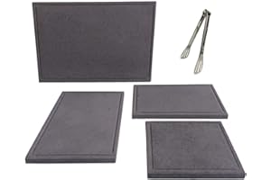 ANGELO PEGORARO Piastra in pietra lavica bistecchiera pietra naturale per barbecue (CM 40X30)