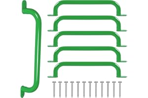 ESPETS ESPETTS 17 Inch Green Metal Safety Handles for Playground 6 Pack - Swing Set Accessories Grab Handles, Playset Hand Grips, Indoor Monkey Bars for Jungle Gym, Climbing Frame