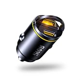 Aohi Superauto Ara&ccedil; İ&ccedil;i Şarjı, 2 Portlu PD 45W Type-C ve USB-A Girişli, USB 30W Hızlı Şarj &Ccedil;akmaklık Adapt&ouml;r&uuml;, Siyah