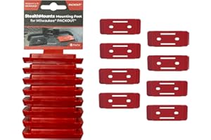 StealthMounts Packout Feet | Piedini di montaggio per sistema Milwaukee Packout – Confezione da 8 (rosso)