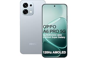 OPPO A6 Pro 5G 8+256Go, IA Smartphone Android Débloqué, Batterie 6500mAh, SUPERVOOC 80W Telephone Portable, Écran 120Hz 6,57" AMOLED, Dimensity 6300, Caméra AI 50MP, IP69, NFC, Dual SIM, Argent