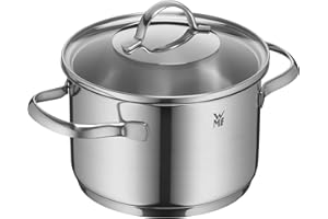 WMF Provence Plus Kochtopf klein 16cm, Glasdeckel, Fleischtopf Induktion 2l, Cromargan Edelstahl poliert, unbeschichtet, backofengeeignet